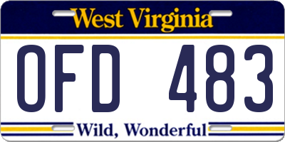 WV license plate OFD483