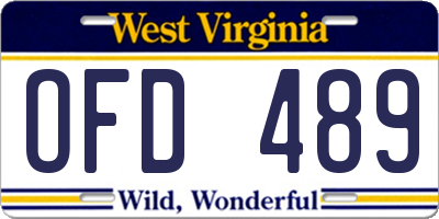 WV license plate OFD489