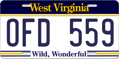 WV license plate OFD559