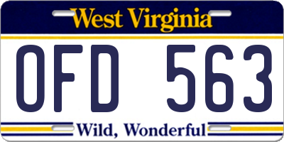 WV license plate OFD563