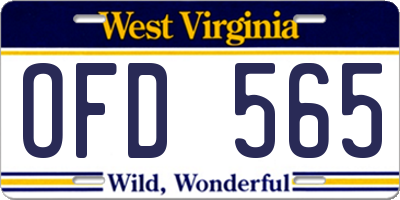 WV license plate OFD565