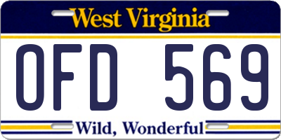 WV license plate OFD569