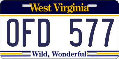WV license plate OFD577
