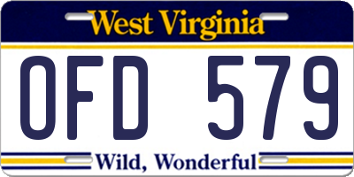 WV license plate OFD579