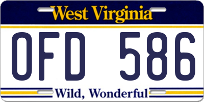 WV license plate OFD586