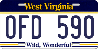 WV license plate OFD590