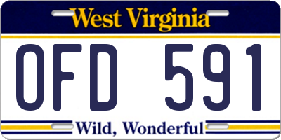 WV license plate OFD591