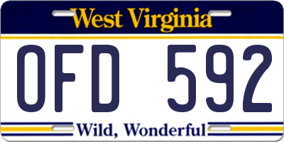 WV license plate OFD592