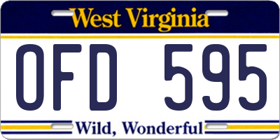 WV license plate OFD595