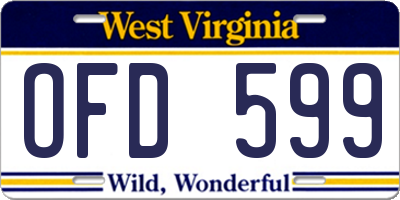 WV license plate OFD599