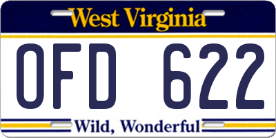 WV license plate OFD622