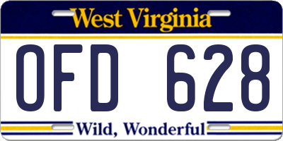 WV license plate OFD628