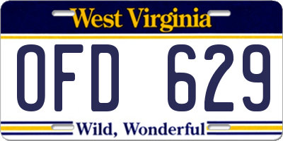 WV license plate OFD629