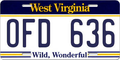 WV license plate OFD636