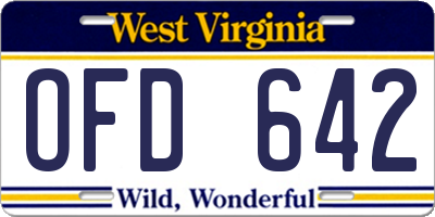 WV license plate OFD642