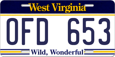 WV license plate OFD653