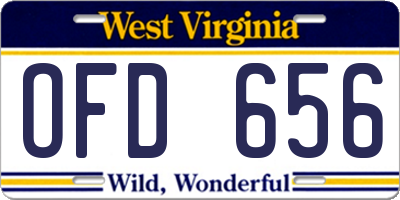 WV license plate OFD656