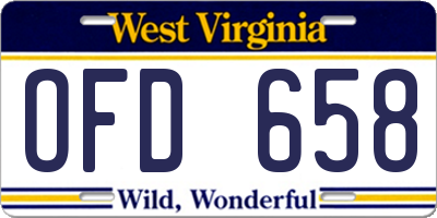 WV license plate OFD658