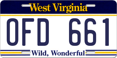 WV license plate OFD661