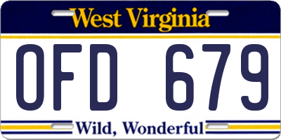 WV license plate OFD679