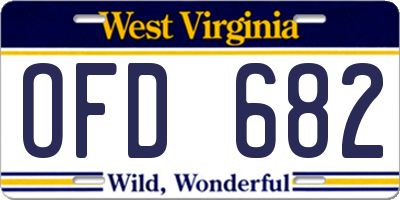 WV license plate OFD682