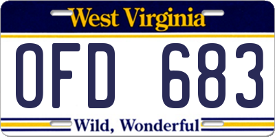 WV license plate OFD683