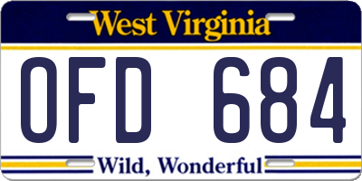 WV license plate OFD684