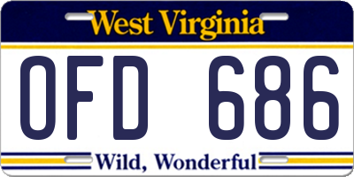 WV license plate OFD686