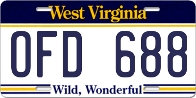 WV license plate OFD688