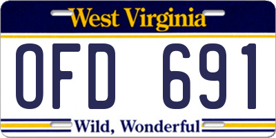 WV license plate OFD691