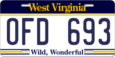WV license plate OFD693
