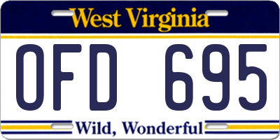 WV license plate OFD695