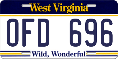 WV license plate OFD696