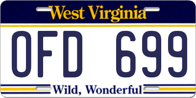 WV license plate OFD699