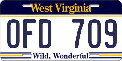WV license plate OFD709