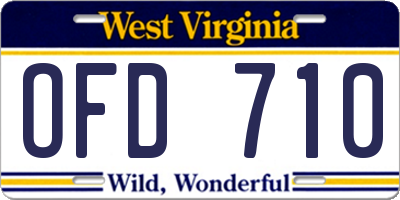 WV license plate OFD710