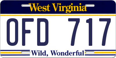 WV license plate OFD717