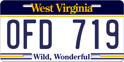 WV license plate OFD719