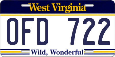WV license plate OFD722