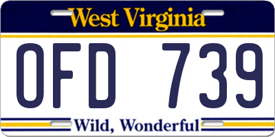 WV license plate OFD739