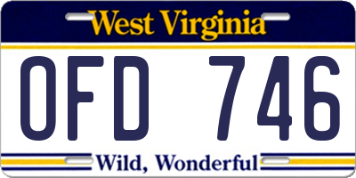 WV license plate OFD746