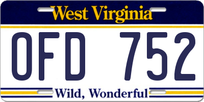 WV license plate OFD752