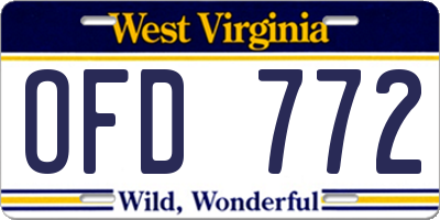 WV license plate OFD772