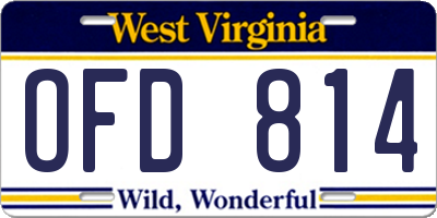 WV license plate OFD814