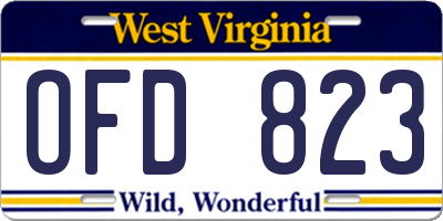 WV license plate OFD823