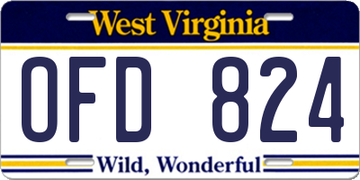 WV license plate OFD824