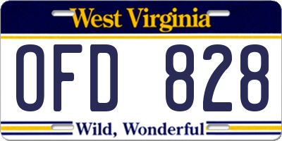 WV license plate OFD828