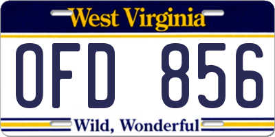 WV license plate OFD856