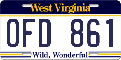 WV license plate OFD861