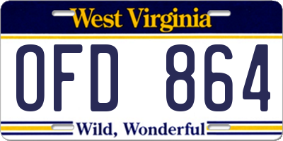 WV license plate OFD864